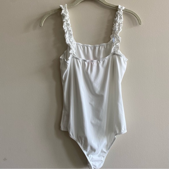 Pink lily ruffle tank top body suit - Picture 2 of 6